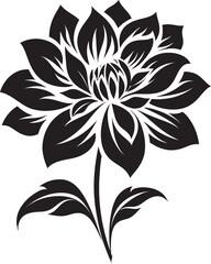 Simple Bloom Framework Monochrome Vector Logo Thickened Blossom Design Black Symbolic Icon