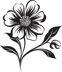 Intricate Floral Boundary Monochrome Vector Symbolism Botanical Stroke Black Emblematic Design