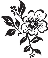 Thickened Petal Contour Black Emblematic Design Bold Bloom Essence Monochrome Vector Emblem