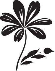 Obraz premium Simplistic Flower Frame Monochrome Emblematic Symbol Robust Petal Sketch Black Iconic Symbol
