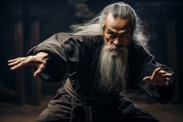 An older martial artist practicing disciplined forms - Passion for martial arts, attraction to discipline