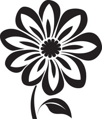 Thickened Bloom Design Black Symbolic Icon Outlined Petals Monochrome Vector Frame