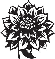 Botanical Boundary Black Vector Sketch Thickened Petal Sketch Monochrome Iconic Frame