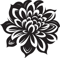 Minimalist Bloom Structure Monochrome Emblematic Design Robust Floral Boundary Black Design Symbol