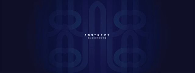 Abstract Dark Blue Waving circles lines Technology Background. Dark Blue gradient with glowing lines shiny geometric shape and diagonal, for brochure, cover, poster, banner, website, header