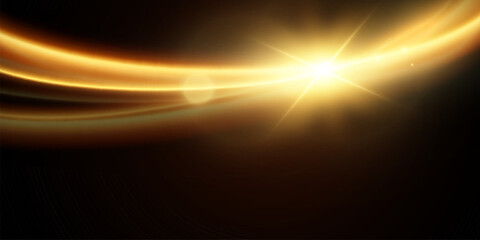 Light effect of shiny gold lines.Gold color glowing design element.Wavy bright stripes.	
 - obrazy, fototapety, plakaty