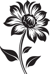 Simple Petal Symbol Monochrome Icon Outlined Blossom Black Vector Symbol