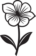 Obraz premium Artistic Petal Sketch Hand Drawn Vector Symbol Simple Doodle Flower Monochrome Emblematic Icon