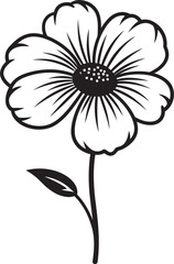 Scribbled Bloom Icon Black Vectorized Logo Expressive Doodle Flower Monochrome Designated Icon
