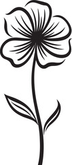 Scribbled Petal Icon Monochrome Vectorized Logo Expressive Doodle Blossom Black Emblematic Sketch