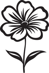 Casual Hand Drawn Flower Black Sketch Icon Scribbled Petal Icon Monochrome Vectorized Logo