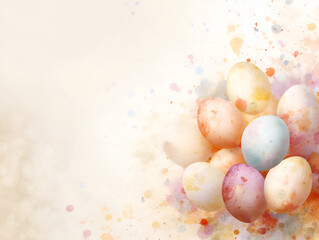 Fototapeta na wymiar Abstract illustration with beige easter eggs, abstract background 