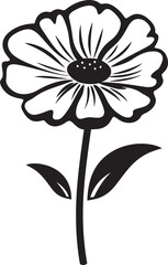 Expressive Doodle Blossom Black Emblematic Sketch Simple Sketchy Bloom Hand Drawn Design Symbol