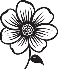 Scribbled Petal Sketch Monochrome Designated Symbol Expressive Doodle Bloom Black Vectorized Emblem