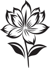 Whimsical Petal Doodle Black Designated Icon Artistic Bloom Gesture Hand Drawn Monochrome Emblem