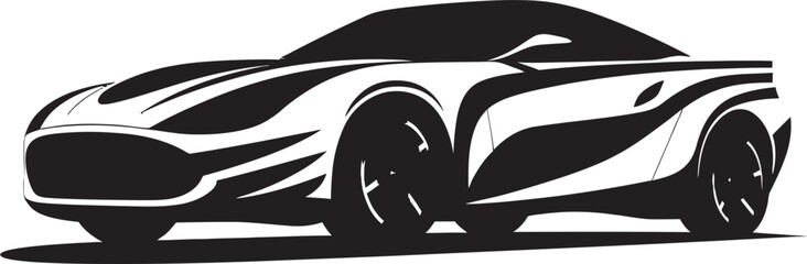 Smart Electric Concept Black Emblematic Logo Contemporary EV Cruiser Monochrome Vector Icon