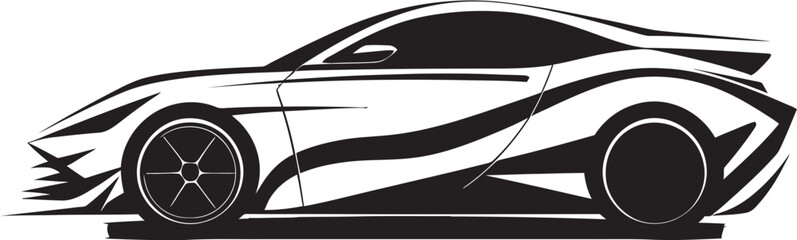 Cutting Edge Car Design Black Emblematic Symbol Urban EV Transport Monochrome Logo Icon