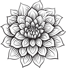 Sophisticated Floral Chic Monochrome Design Stylish Botanical Emblem Vector Grace