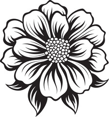 Monochrome Bloom Artistry Emblematic Design Singular Blossom Symbol Black Icon