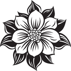 Subtle Petal Emblem Monochrome Symbolism Artistic Bloom Detail Stylish Iconic Mark