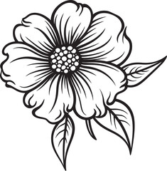 Graceful Floral Silhouette Elegant Icon Art Monochromatic Petal Symbol Vector Logo Design