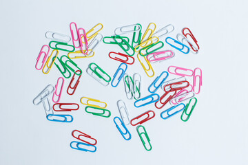 Stationery hairpin, paper clips on a white background