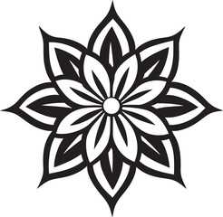 Elegant Floral Element Monochrome Emblem Sleek Blossom Icon Iconic Monotone