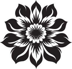 Artistic Floral Chic Vector Monotone Botanical Essence Iconic Emblem