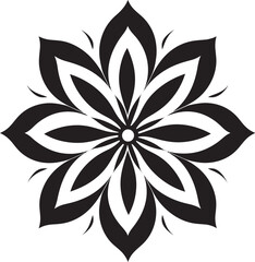 Graceful Flower Signature Black Icon Minimalistic Blossom Vector Iconic Design