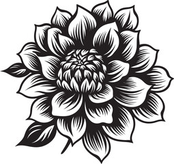 Graceful Petal Symbol Elegant Black Design Ethereal Floral Impression Monochrome Emblem