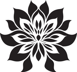 Singular Petal Emblem Vector Icon Detail Artistic Bloom Styling Black Emblem Mark