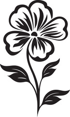 Obraz premium Graceful Flower Vector Black Symbol Detail Minimalistic Bloom Symbol Iconic Design Mark
