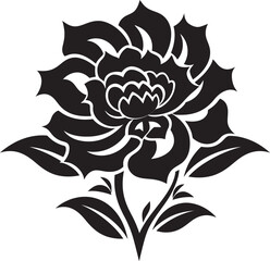 Chic Bloom Vector Iconic Symbol Mark Monochrome Blossom Emblem Stylish Mark Detail