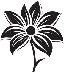 Minimalistic Blossom Design Vector Emblem Elegant Floral Emblem Monochrome Icon Detail