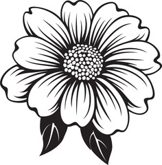 Obraz premium Sophisticated Floral Elegance Emblem Art Single Petal Silhouette Vector Chic