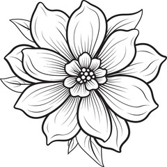 Obraz premium Botanical Elegance Black Vector Icon Graceful Bloom Element Monochrome Logo