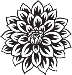 Elegant Blossom Icon Stylish Monotone Chic Single Flower Design Emblematic Icon