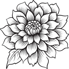 Ethereal Flower Vector Logo Symbolism Artistic Floral Accent Monochrome Icon