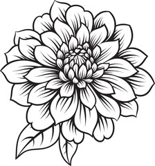 Monochrome Bloom Signature Iconic Elegance Ethereal Flower Vector Black Symbol