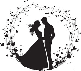 Enchanting Bouquet Iconic Black Logo Botanical Embrace Stylish Vector Emblem