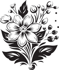 Snowflake Bloom Impression Black Iconic Symbol Frosty Petal Handiwork Stylish Vector Detail