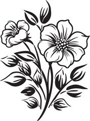 Snowfall Petal Handiwork Stylish Vector Detail Chill kissed Winter Blooms Monochrome Icon