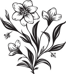 Snowy Bloom Sketch Elegant Vector Detail Chilled Winter Petal Impressions Monochrome Icon