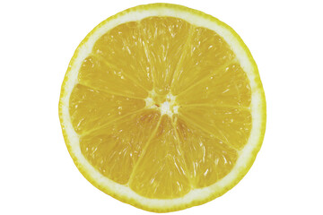 Half of the lemon fruit on a white background
