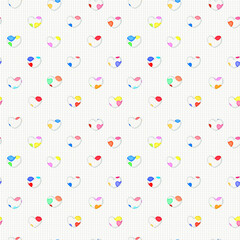 Heart and Check seamless pattern   , Pop art in colorful , pastel ,Embossed  pattern
