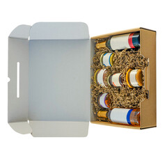 food gift box isolated on white background - 700329264