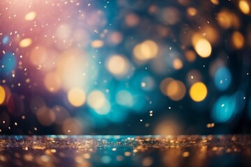 A abstract background, filled with defocused lights and bokeh patterns.