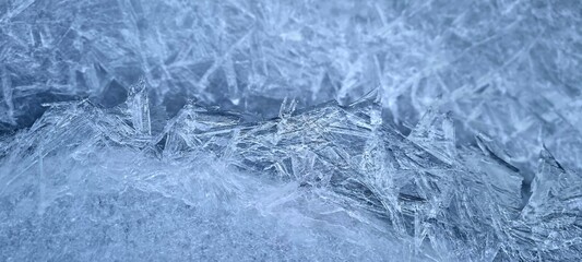 river ice in winter with great ice formation detail, showing patterns, background