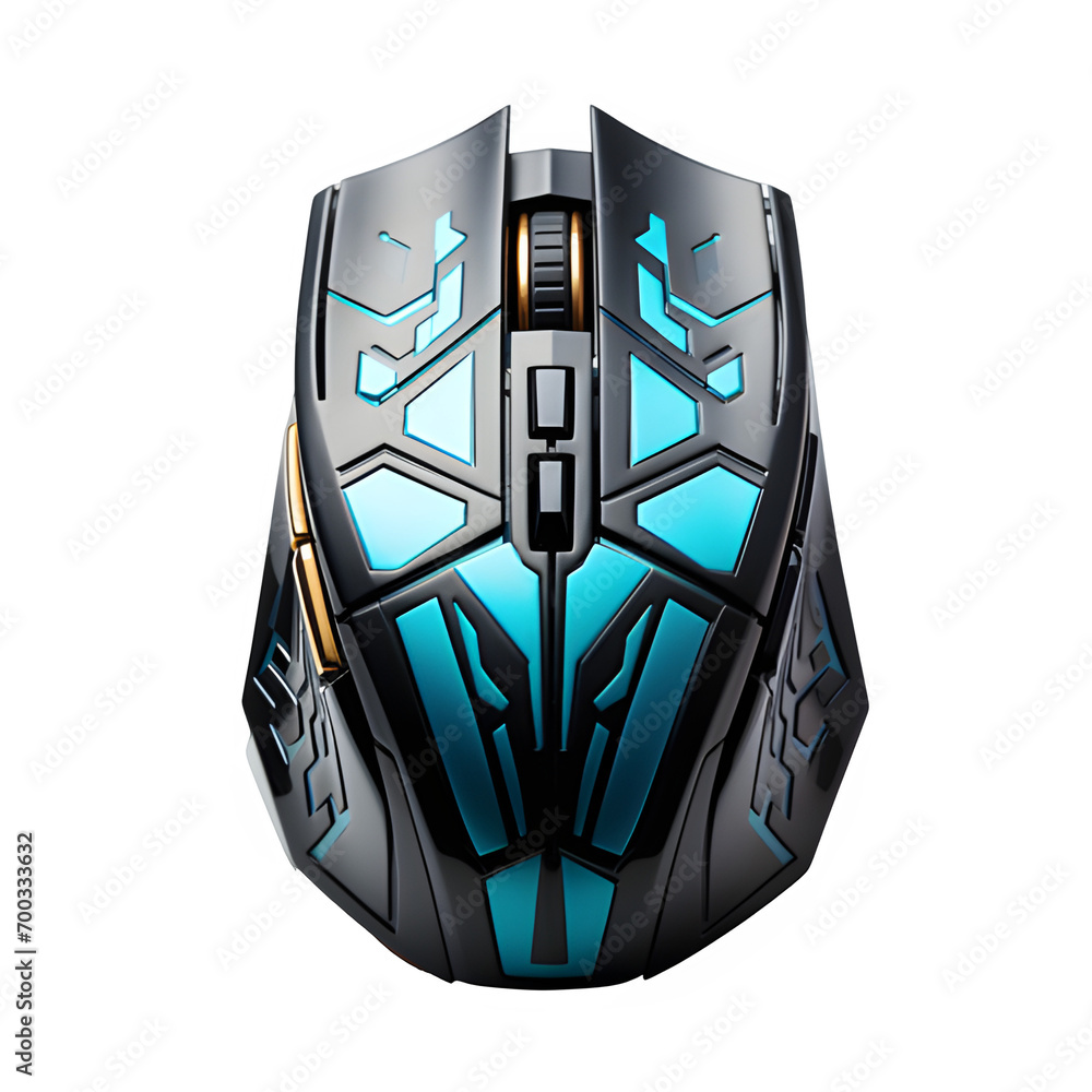 Poster computer mouse top view isolated on transparent background ,generative ai