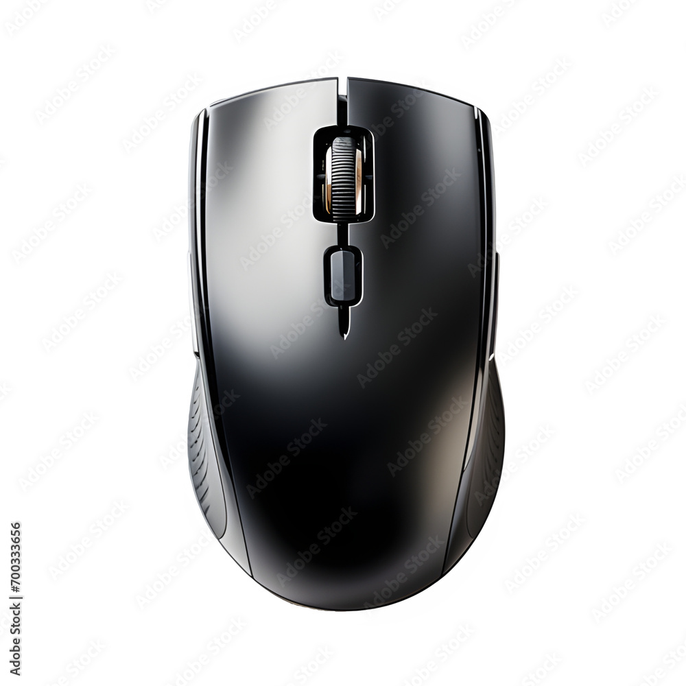 Poster computer mouse top view isolated on transparent background ,generative ai